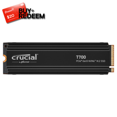 4TB Crucial T700 PCIe Gen5 NVMe SSD CT4000T700SSD5 with Heatsink, *$20 Voucher by Redemption