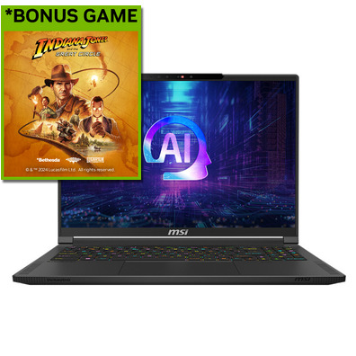 MSI Stealth A16 AI+ A3XVGG-086AU Ryzen AI 9 4070 Copilot+ Gaming Laptop, *BONUS Diablo IV Game & DLC via redemption *Bonus Game, Indiana Jones via redemption