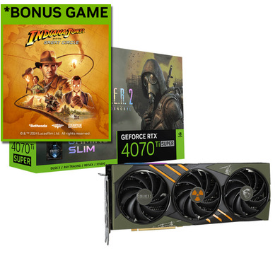 MSI GeForce RTX 4070 Ti SUPER 16GB GAMING SLIM STALKER 2 EDITION, *Bonus Game, Indiana Jones via redemption