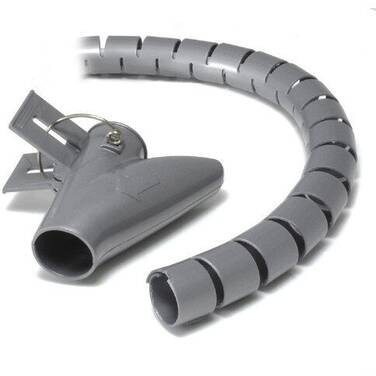 Ty-It 10m Zip Cable Wrap with Clip Tool Organiser - 20mm/Grey