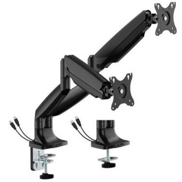 17-45 Brateck LDT82-C024UCE-BK Dual Monitor Heavy Duty Spring Monitor Arm With USB Ports