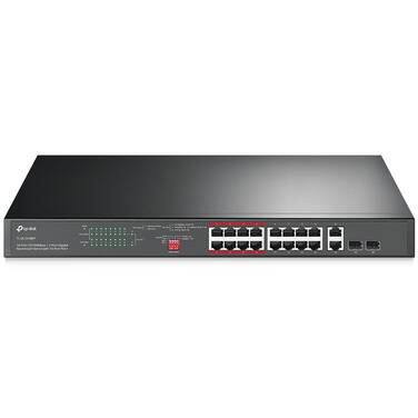 16-Port TP-Link TL-SL1218MP 10/100 Mbps + 2-Port Gigabit Rackmount Switch with 16-Port PoE+