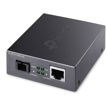 TP-Link FC111PB-20 10/100Mbps WDM Media Converter with 1-Port PoE