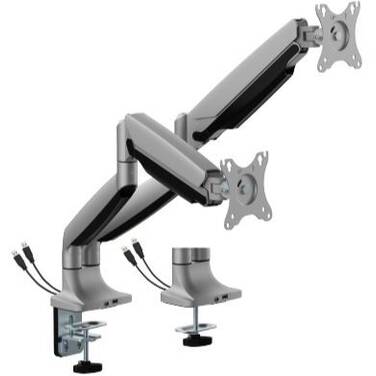 17-45 Brateck LDT82-C024UCE-SV Dual Monitor Heavy Duty Spring Monitor Arm With USB Ports