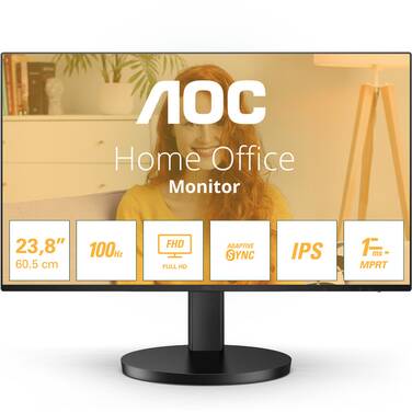 23.8 AOC 24B3HA2 FHD 1ms IPS 100Hz Monitor With Speakers