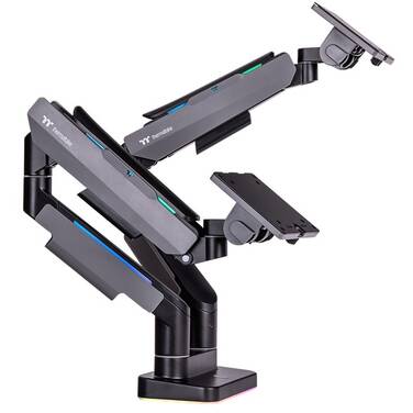 17 - 35 Thermaltake Gaming Gas Spring Dual RGB Monitor Arm