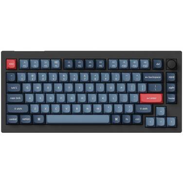 Keychron V1 Max QMK/VIA RGB Tactile-Brown Mechanical Wireless Gaming Keyboard with Knob Black