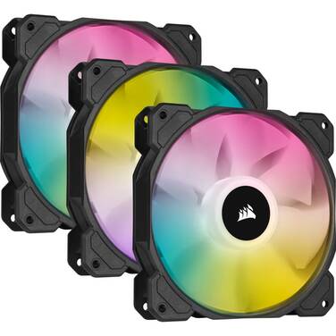 120mm Corsair SP120 ELITE PWM Black Fan 3 Pack with Controller