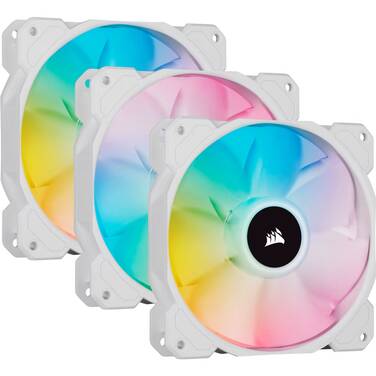 120mm Corsair SP120 ELITE PWM White Fan 3 Pack with Controller