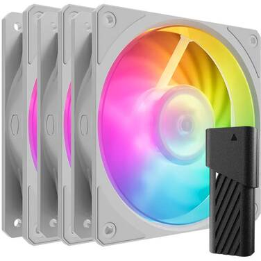 120mm Cooler Master Mobius 120P ARGB White 3-Pack Fan Kit