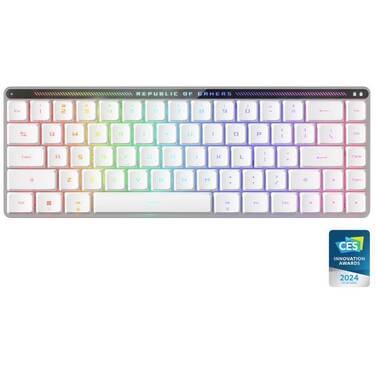 ASUS ROG Falchion Wireless Low Profile White Mechanical Blue-Clicky Switch Gaming Keyboard, *BONUS E-Gift Card up to a $100 by Redemption