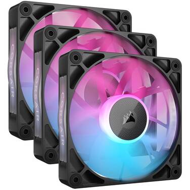 120mm Corsair iCUE LINK RX120 Black RGB PWM Fan 3 Pack