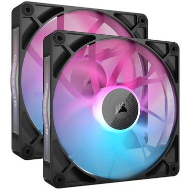 140mm Corsair iCUE LINK RX140 Black RGB PWM Fan 2 Pack