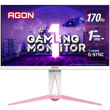 27 AOC AGON AG275QXR 170Hz QHD IPS Pink/White Gaming Monitor - OPEN STOCK - CLEARANCE