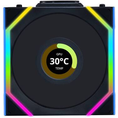 120mm Lian Li 12SLLCD1W1B UNI FAN Wireless LCD Fan Black