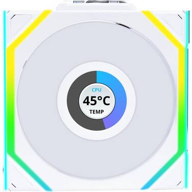 120mm Lian Li 12RSLLCD1W1W UNI FAN Wireless LCD Reverse Fan White