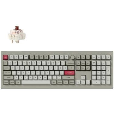 Keychron V6 Max QMK/VIA RGB Brown-Mechanical Wireless Gaming Keyboard Retro White