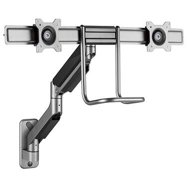 17-32 Brateck Fabulous Wall Mounted Dual Gas Spring Monitor Arm Black