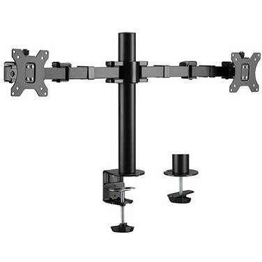 17-32 Brateck Economy Dual Steel Articulating Monitor Arm Black