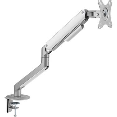 17-32 Brateck Single Economical Spring-Assisted Monitor Arm Silver