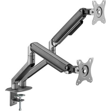 17-32 Brateck Dual Economical Spring-Assisted Monitor Arm Black