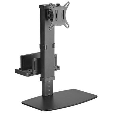 17-32 Brateck Vertical Lift Monitor Stand with Thin CPU Mount Black