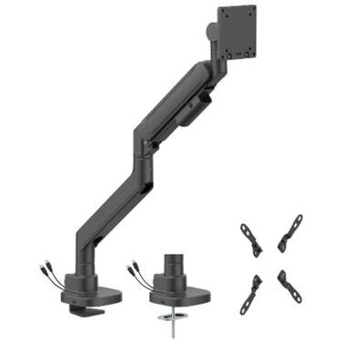 24-57 Brateck Titan Heavy-Duty Gas Spring Monitor Arm with USB-C Ports Black