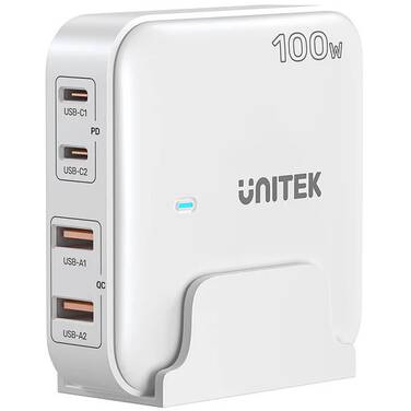 Unitek 100W Desktop GaN Charging Station with 2x100W USB-C and 2x22.5W USB-A White