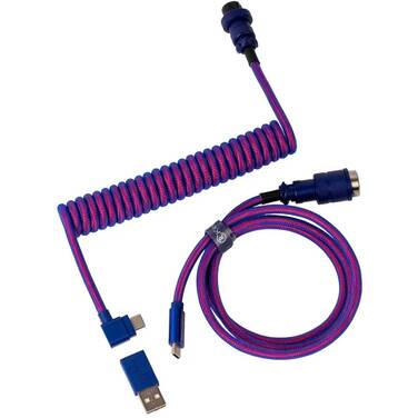 Keychron Premium Coiled Aviator Cable Angled Purple