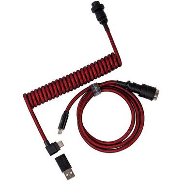 Keychron Premium Coiled Aviator Cable Angled Red