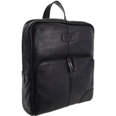 14 Pierre Cardin Italian Leather Laptop Backpack Black