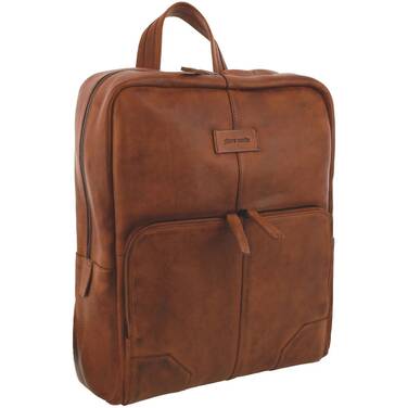 14 Pierre Cardin Italian Leather Laptop Backpack Cognac