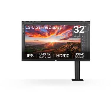 31.5 LG UltraFine 32UN880K-B UHD Ergo IPS Monitor with USB-C