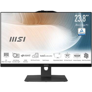 23.8 MSI Modern AM242TP 1M Core 5 All-In-One Desktop Win 11 Pro Black