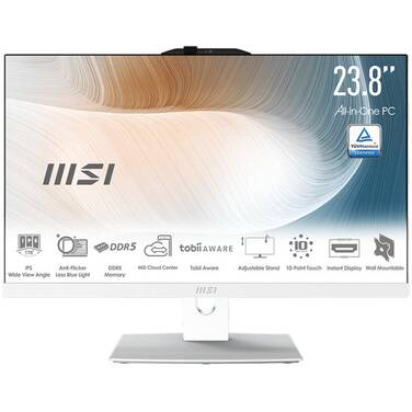 23.8 MSI Modern AM242TP 1M Core 5 All-In-One Desktop Win 11 Pro White