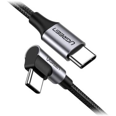 1 Metre UGREEN 90 Degree USB-C to USB-C 2.0 60W Braided Cable