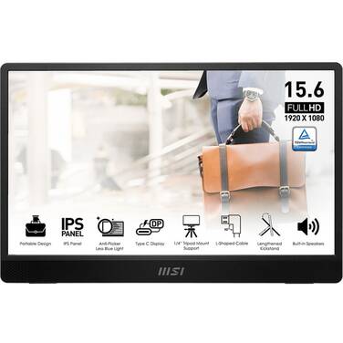 15.6 MSI PRO MP161 E2U FHD IPS Type-C Portable Monitor - OPEN STOCK - CLEARANCE