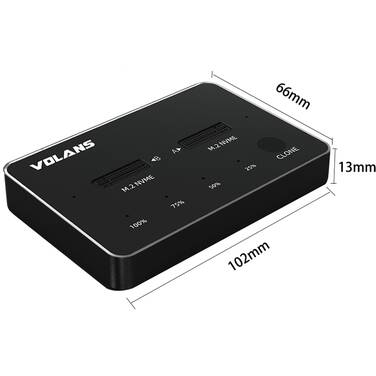 2 Bay Volans VL-UCM2DS Aluminium USB-C M.2 PCIe Docking Station with Clone - OPEN STOCK - CLEARANCE