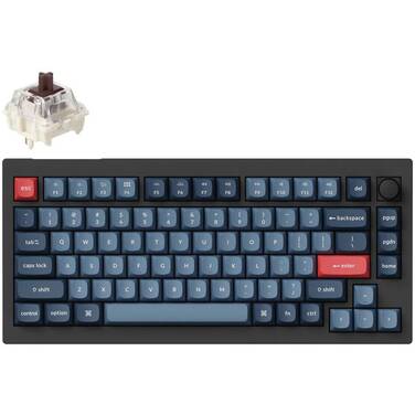 Keychron V1 Max QMK/VIA RGB Tactile-Brown Mechanical Wireless Gaming Keyboard with Knob Black - OPEN STOCK - CLEARANCE