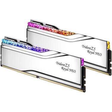 32GB DDR5 (2x16GB) G.Skill 6400MT/s Trident Z5 Royal Neo RGB EXPO RAM Silver