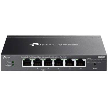 6-Port TP-Link ES206GP Omada Gigabit Easy Managed Switch with 4-Port PoE+