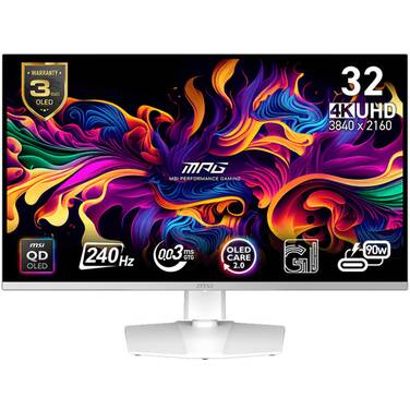 32 MSI MPG 321URXW QD-OLED 4K 240Hz OLED Quantum-Dot White Gaming Monitor