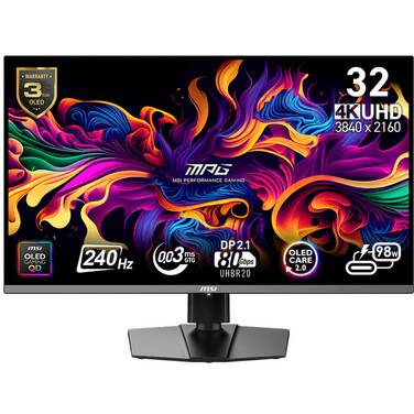 MSI MPG 322URX QD-OLED 4K 240Hz OLED Quantum-Dot Gaming Monitor