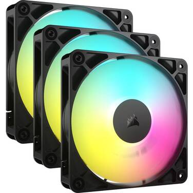 3x120mm Corsair RS120 ARGB PWM Fans Triple Pack Black