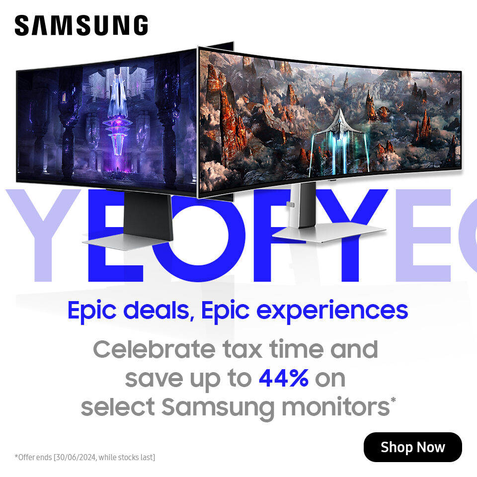 Samsung EOFY Odyssey Monitor Sale 24Q2 Homepage Banner