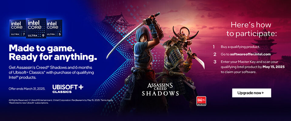 Intel Holiday Game Bundle (Assassins Creed Shadows + Ubisoft+) 24Q4 Promotion & Landing Page