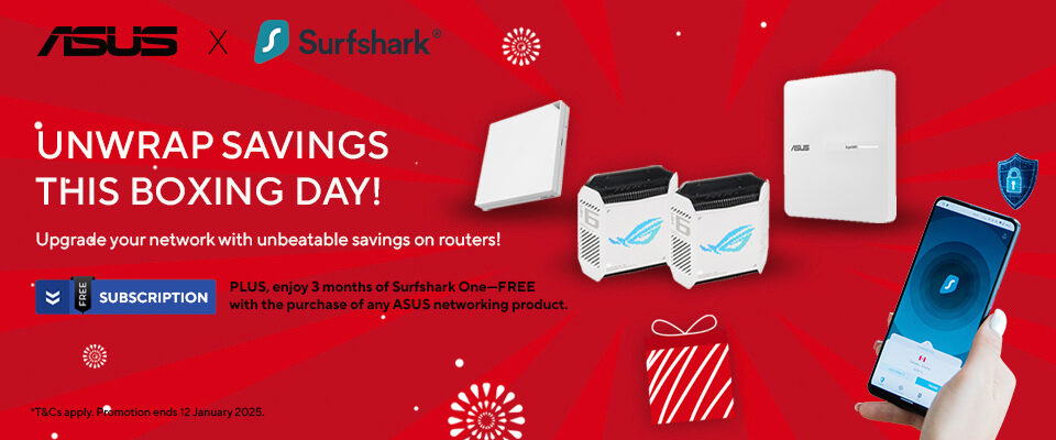 ASUS WLAN Black Friday Bonus 3x Month Surfshark 24Q4 Promotion & Landing Page